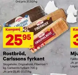 City Gross Rostbröd, Carlssons fyrkant, SEK 25.95 erbjuda