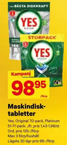 City Gross Maskindisktabletter, SEK 98.95 erbjuda
