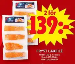ICA Maxi FELDTS Fryst laxfilé erbjuda