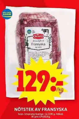 ICA Maxi SCAN Nötstek av fransyska erbjuda