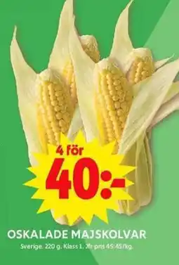 ICA Maxi Oskalade majskolvar erbjuda