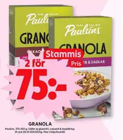 ICA Maxi PAULÚNS Granola erbjuda