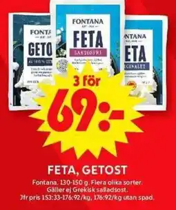 ICA Maxi FONTANA Feta, getost erbjuda
