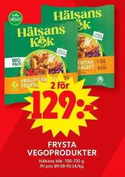 ICA Maxi HÄLSANS KÖK Frysta vegoprodukter erbjuda