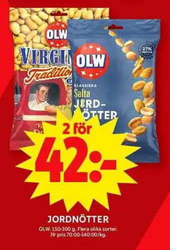 ICA Maxi OLW Jordnötter erbjuda