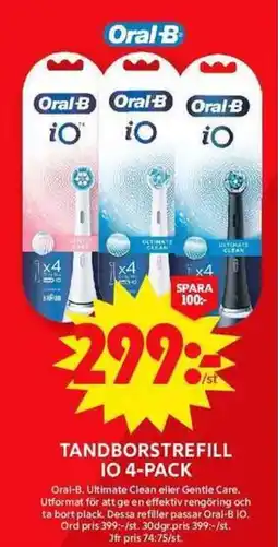 ICA Maxi ORAL-B Tandborstrefill io 4-pack erbjuda