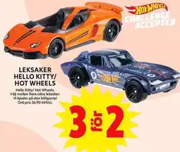ICA Maxi Leksaker hello kitty/ hot wheels erbjuda