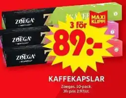 ICA Maxi ZOEGAS Kaffekapslar erbjuda