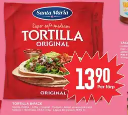 Willys SANTA MARIA Tortilla 8-pack erbjuda