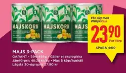 Willys GARANT Majs 3-pack erbjuda