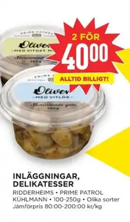 Willys Inläggningar, delikatesser erbjuda