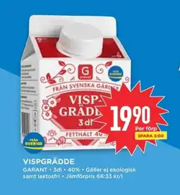 Willys GARANT Vispgrädde erbjuda