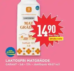 Willys GARANT Laktosfri matgrädde erbjuda