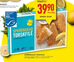 Willys GARANT Sprödbakad torskfilé erbjuda