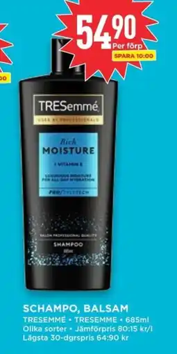 Willys TRESEMMÉ Schampo, balsam erbjuda