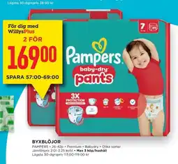 Willys PAMPERS Byxblöjor erbjuda