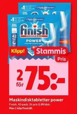 ICA Kvantum FINISH Maskindisktabletter power erbjuda