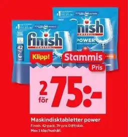 ICA Kvantum FINISH Maskindisktabletter power erbjuda