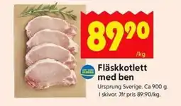 ICA Kvantum Fläskkotlett med ben erbjuda