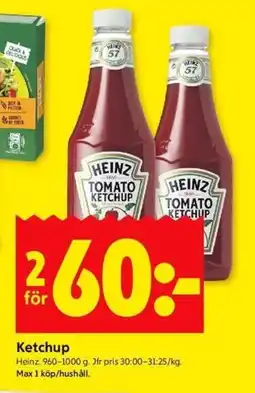 ICA Kvantum HEINZ Ketchup erbjuda