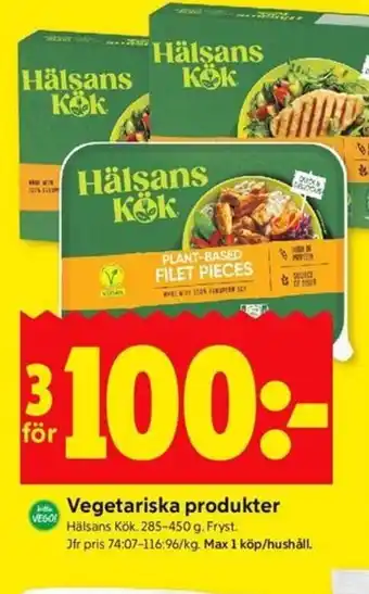 ICA Kvantum HÄLSANS KÖK Vegetariska produkter erbjuda