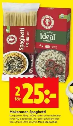 ICA Kvantum Makaroner, spaghetti erbjuda