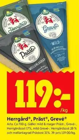 ICA Kvantum ARLA Herrgård, präst, grevé erbjuda