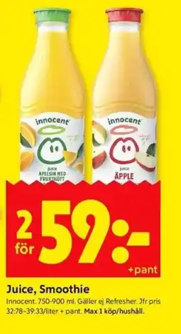 ICA Kvantum INNOCENT Juice, smoothie erbjuda