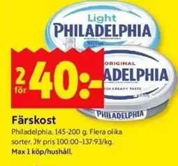 ICA Kvantum PHILADELPHIA Färskost erbjuda
