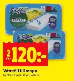 ICA Kvantum SWIFFER Våtrefill till mopp erbjuda