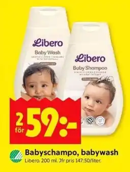 ICA Kvantum LIBERO Babyschampo, babywash erbjuda