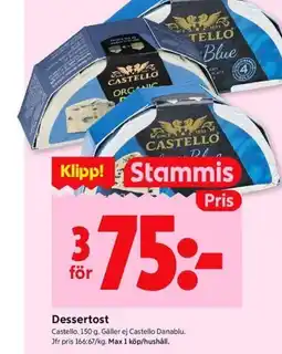 ICA Kvantum CASTELLO Dessertost erbjuda