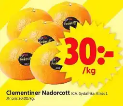 ICA Supermarket ICA Clementiner nadorcott erbjuda