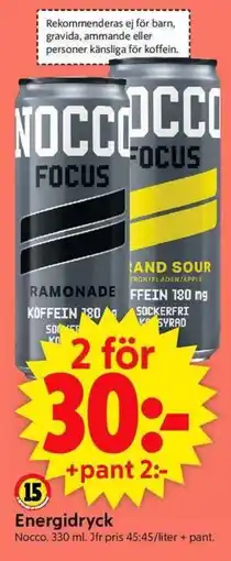ICA Supermarket NOCCO Energidryck erbjuda