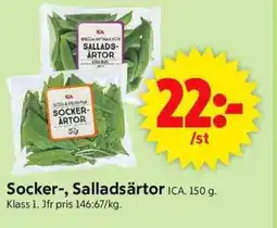 ICA Supermarket ICA Socker-, salladsärtor erbjuda