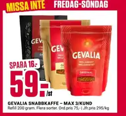 ÖoB GEVALIA Snabbkaffe - max 3/kund erbjuda