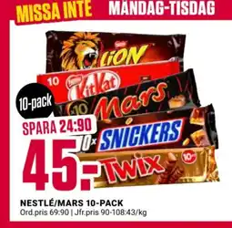ÖoB Nestlé/mars 10-pack erbjuda