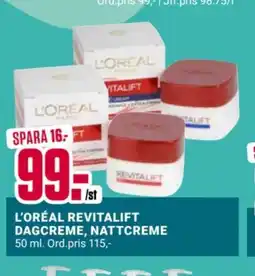 ÖoB L'ORÉAL Revitalift dagcreme, nattcreme erbjuda