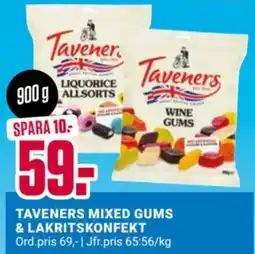ÖoB Taveners Mixed gums & lakritskonfekt erbjuda