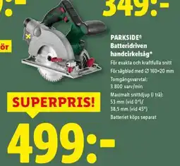 Lidl PARKSIDE Batteridriven handcirkelsåg erbjuda