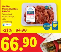 Lidl Matriket Strimlad kycklingbröstfilé erbjuda