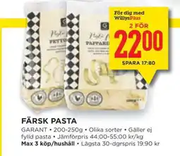 Willys Färsk Pasta erbjuda