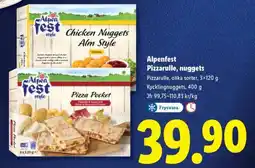 Lidl Alpenfest Pizzarulle, nuggets erbjuda