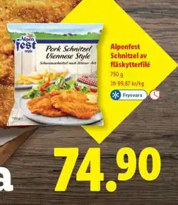 Lidl Alpenfest Schnitzel av fläskytterfilé erbjuda