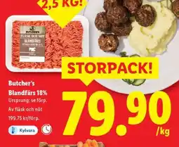 Lidl Butcher’s Blandfärs 18% erbjuda