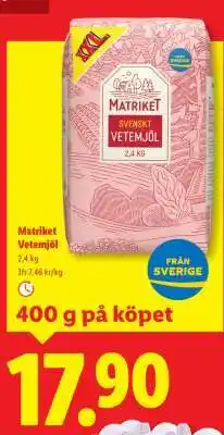 Lidl MATRIKET Vetemjöl erbjuda