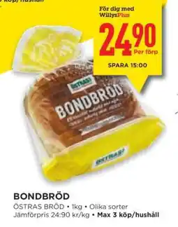 Willys Bondbröd erbjuda