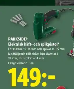 Lidl PARKSIDE Elektrisk häft- och spikpistol erbjuda