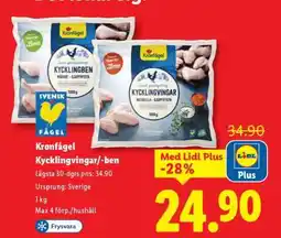 Lidl Kronfågel kycklingvingar/-ben erbjuda