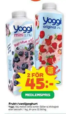Stora Coop Frukt-/Vaniljyoghurt erbjuda